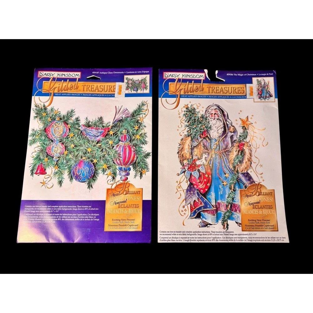 VTG Daisy Kingdom Gilded Treasures Iron On Transfer The Magic Of Christmas Lot 2